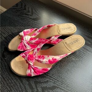 Pink & White VANELi Wedge Sandals